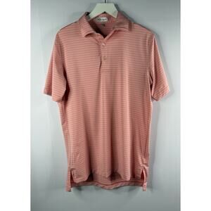 Peter Millar Summer Comfort Men's Polo Shirt Sz S Pink Pin Stripe Golf Preppy